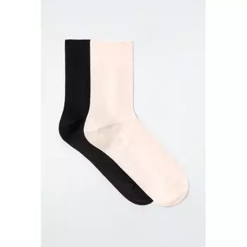 COS Японские ребристые носки, набор из 2 шт. black/light pink/36/38