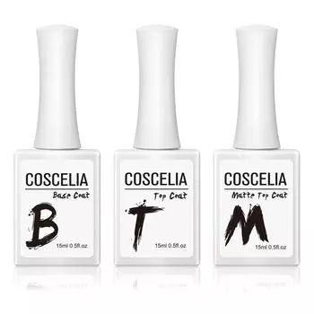 COSCELIA Base Top 15 мл и матовое верхнее покрытие для дизайна ногтей Гель-лак для ногтей Требуется замачиваемая УФ-лампа Стойкий лак УФ-лак для ногтей Инструменты для маникюра
