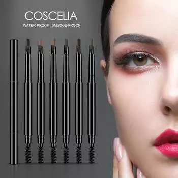 COSCELIA Карандаш для бровей Fine Sketch Enhancer Водонепроницаемая ручка для бровей Долговечный гладкий натуральный инструмент для макияжа