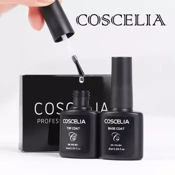 COSCELIA Primer Base Coat Top Coat Набор гель-лаков для ногтей 10 мл Soak Off UV LED Гель-лак Долговечный и яркий защитный маникюрный набор для дизайна ногтей