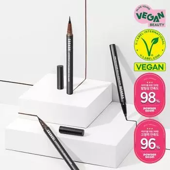 COSNORI Super Proof Fitting Vegan Brush Кисть для подводки глаз, 3 цвета, корейская косметика, KPOP 01. Black