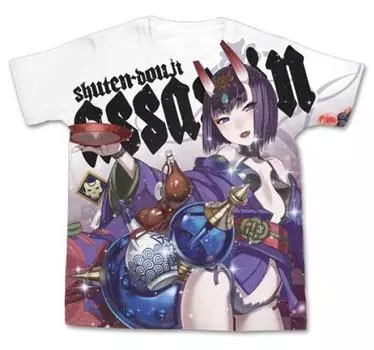 Cospa Fate Grand Order Assassin Shuten Douji Full Graphic T-shirt WHITE L size Cotton