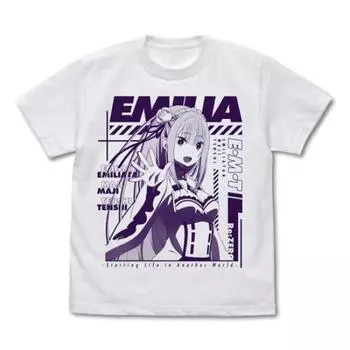 Cospa Re:ZERO -Starting Life in Another World- Emilia T-shirt Ver.2.0 WHITE XL size