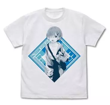 Cospa Re:ZERO -Starting Life in Another World- Rem T-shirt Street Fashion Ver. WHITE M size