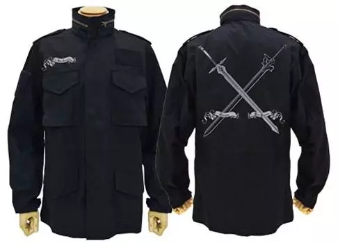 Cospa Sword Art Online Черный Мечник Кирито M-65 Куртка ЧЕРНАЯ XL размер