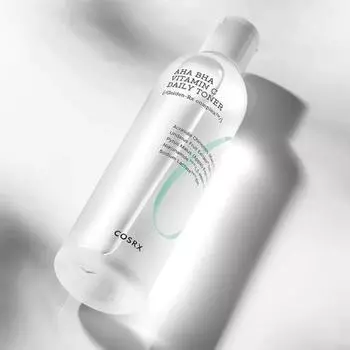 COSRX Refresh AHA BHA Vitamin C Daily Toner_150 мл, омолаживающий, отшелушивающий, корейская косметика, Kbeauty, образец