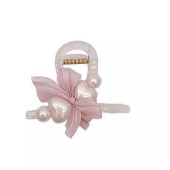 Coth Bow Hair Claw Ponytail Holder Cross Claw Clip Sweet Middle Shark Women белый