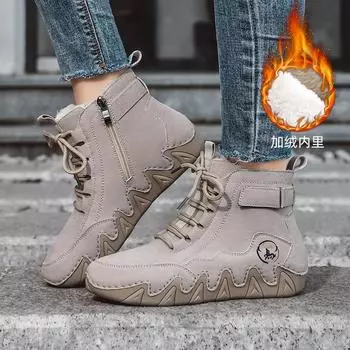Cotton autumn and winter women s retro high-top casual soft-soled non-slip tooling shoes trendy female octopus 35