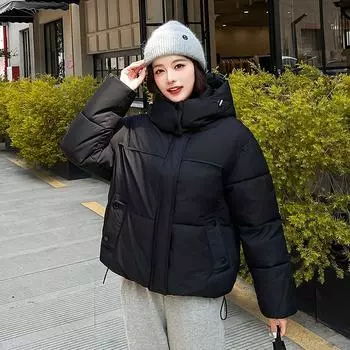 Cotton clothes women s 2025 autumn/winter new preppy style short loose thickened bread jacket cotton jacket jacket M