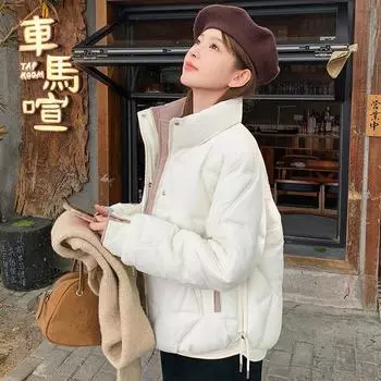 Cotton jacket women s short model 2025 new fashion foreign style slimming and light hooded cotton jacket women s padded jacket jacket M