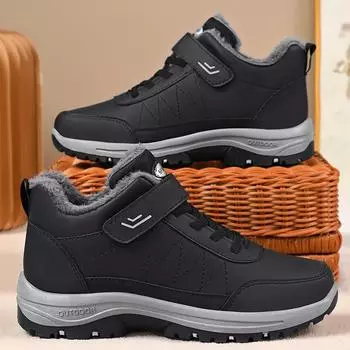 Cotton shoes winter velvet thickened large size snow boots cotton boots men and women the same Velcro 40
