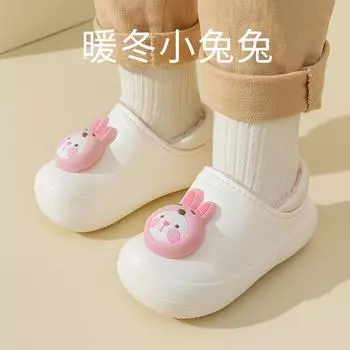 cotton slippers winter baby warm wool slippers home soft bottom men and women middle and older cute waterproof cotton shoes wholesale 160 (shoe inner length 15.5cm)