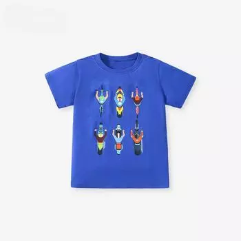 Cotton T-shirt Cartoon printed boy s T-shirt summer cotton short sleeve top for children 110cm