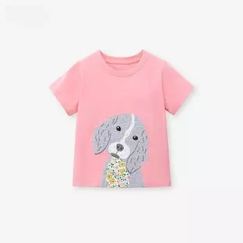 Cotton T-shirt style cartoon round neck girl s top summer cotton breathable short sleeve children s T-shirt 90cm