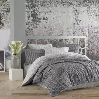 Cotton Touch Ranforce Puzzle Серый двойной пододеяльник