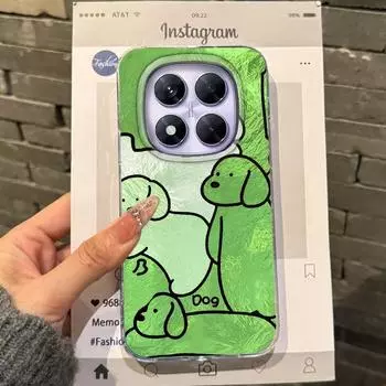 Couple Dog Line Phone Case For Xiaomi Redmi Note 14 13 12 11 10 10S Pro Plus 13C 14C A5 A4 A3 A2 A1 Shockproof Fundas Cover Redmi Note 11 4G белый
