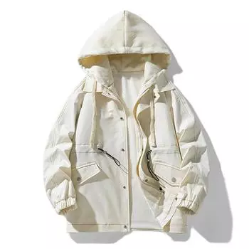 Couple Fake Two-piece Hooded Jacket Autumn and Winter New Loose Casual Top Men s Jacket M