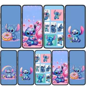 Cover for iPhone 15 14 Xiaomi Redmi Note 13 12 11 Pro Max X 8 7 9 XR Samsung Galaxy S24 S23 OPPO A15 Huawei Blue Lilo Cartoon Stitch Pink Phone Case