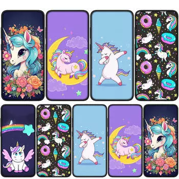 Cover for iPhone 15 14 Xiaomi Redmi Note 13 12 11 Pro Max X 8 7 9 XR Samsung Galaxy S24 S23 A05 OPPO A15 Huawei Cartoon Unicorn Cute Phone Case
