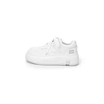 Cowhide~ 6.5cm inner height increase burst pattern versatile comfortable platform casual board shoes women s white shoes 35