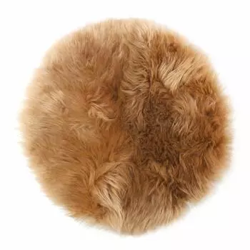 Craftworks Shearling Cushion Natural Australian Long Hair Cinnamon 38cm Round Peace Cushion Made in Japan NC034CN коричный
