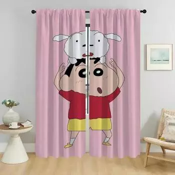 Crayon Blackout Curtain for Room 2 Panel Kitchen Curtains Tulle for Bedroom Home Interior Curtains Partition Shades Living Child W50xH70cmx2pcs-CL