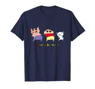 Футболка Crayon Turn around Shin-chan Buriburi & Shin-chan & Shiro синий