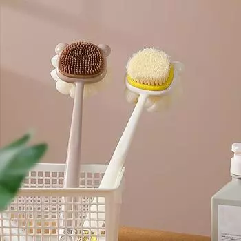 Creative 2 In 1 Doubleside Bath Brush Back Rubbing Long Handle Body Exfoliating Brush Massager Soft Rubbing Back Artifact