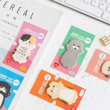 Creative Animal Memo Pad Kitty Siamese Cat Reminder Note Tuxedo Cat Sticky Note Stationery Style A