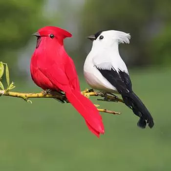 Creative Artificial Parrot Imitation Bird Foam Feather Model Home Outdoor Garden Wedding Decoration Ornaments DIY Party красный