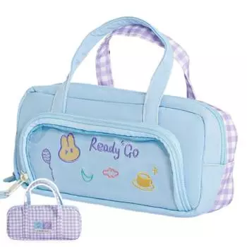 Creative Cartoon Pencil Case Portable Multi-layer Stationery Bag Pen Organizer Pouch Office Use