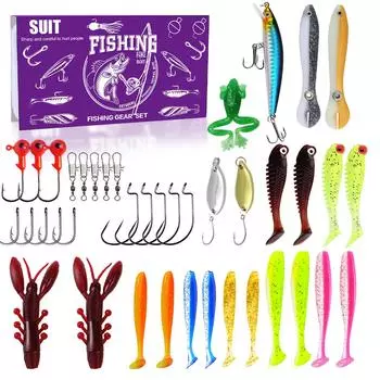 Creative Christmas Fishing Lure Set: Freshwater Trout, Bass & Salmon Hard Baits with Hooks