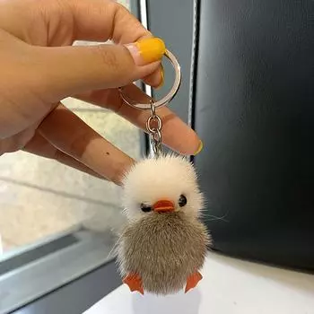 Creative Cute Plush Bag Pendant Backpack Key Lanyard Car Keyring Duck Keychain Cartoon Keychain A
