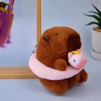 Creative Cute Swim Ring Capybara Keychain Pendant Funny Capybara Keyring Exquisite Backpack Decoration Accessories Gifts