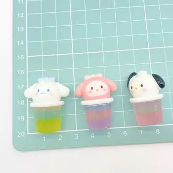 Creative Cute Three-Color Luminous Cartoon Doll Diy Cream Glue Keychain Desktop Ornaments Resin Accessories