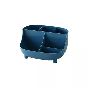 Creative Desktop Cosmetic Makeup Brush Organizer Holder Multifunctional Desk Stationery Pencil Storage Stand Box Storages Tools темно-синий