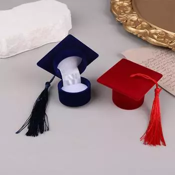 Креативная коробка для колец в форме докторской шляпы, серьги, хранение ювелирных изделий, свадебные, помолвочные, подарочные коробки на День святого Валентина темно-синий