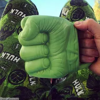 Creative Green Fist Ceramic Mug Ideal for Tea Coffee Milk Drinkware Beverage Gift Anime Cartoon Clenched Fist Drinking Mug 501-600ml зелёный