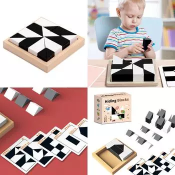 Креативный скрывающийся блок, 3D игрушка-головоломка для малышей, набор строительных блоков Монтессори, дошкольный цвет, соответствующая форма, игра для мозга
