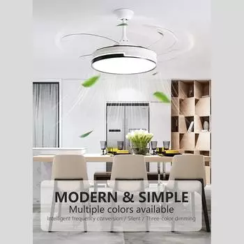 Creative Invisible Ceiling Fan Lamps Bedroom Living Room Dining Room Study LED Household Pendant Light AC 110V 220V Ceiling Fan 110v