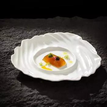 Creative Irregular Texture Ceramic Dinner Plate Restaurant Specialty Dessert Plate Sushi Plate Snack Plates Pure White Tableware