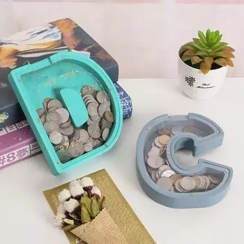 Creative Letter Piggy Bank Ornaments Children s Gifts Anti-fall Storage Tank Wooden Only In Can t Out Piggy Bank Home Decoration