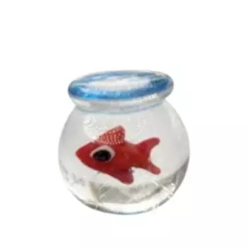 Creative Mini Glass Fish Tank Handmade Handcrafted Glass Fish Dollhouse Decoration Style 6
