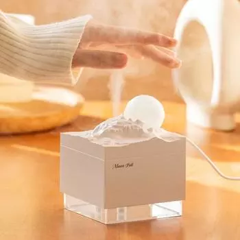 Creative Moon Fall увлажнитель воздуха USB ультразвуковой туманообразователь со светодиодной подсветкой мини электрический аромадиффузор очиститель воздуха USB Cable белый