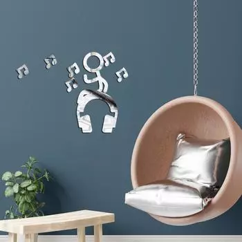 Creative musician mirror three-dimensional wall sticker music and dance classroom children s room bedroom bedside decoration