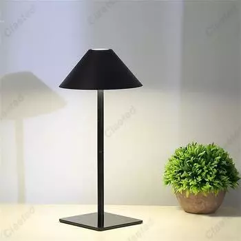 Creative Office Restaurant Bar Table Lamp Rechargeable Study Reading Touch Led Desk Light Lamp with Usb Charging Port Cordless Black