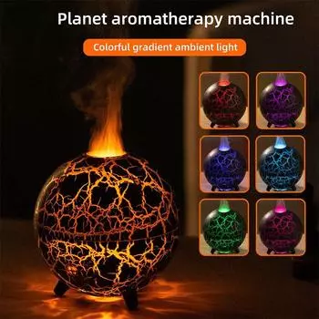 Creative Planet Aromatherapy Air Увлажнитель воздуха USB Эфирное масло Диффузор Цветная лампа Flame Home Desktop Mini Aroma Diffusor USB Cable чёрный
