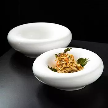 Creative Round Ceramic Dinner Dishes Salad Plates Household Round Tableware Snack Dessert Trays Hotel Restaurant Pasta Plates