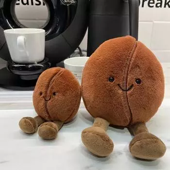 Creative Simulated Coffee Food Plush Doll Pillow Brown Coffee Bean with Foot Soft Plush Stuffed Pillow Bedroom Sofa Decor 13cm коричневый