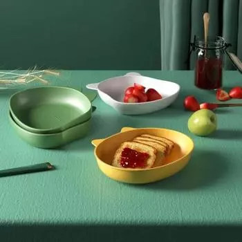 Creative Split Bone Dish Cartoon Animal Desktop Thickened Anti-drop Dinosaur Bear Cat Shaped Fruit Plate Plastic Tableware Snack